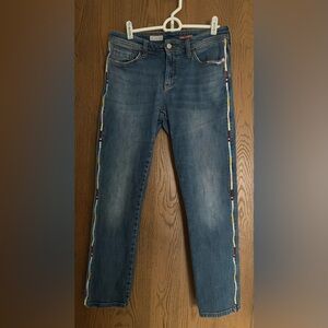 Pilcro Blue Jeans with Side Embroidered Stripe